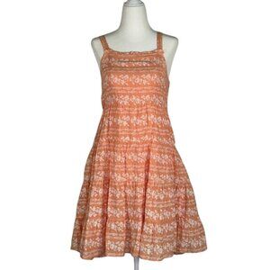 In Loom Woman Size S Floral Peach Sundress Cotton & Rayon Blend Adjustable Strap